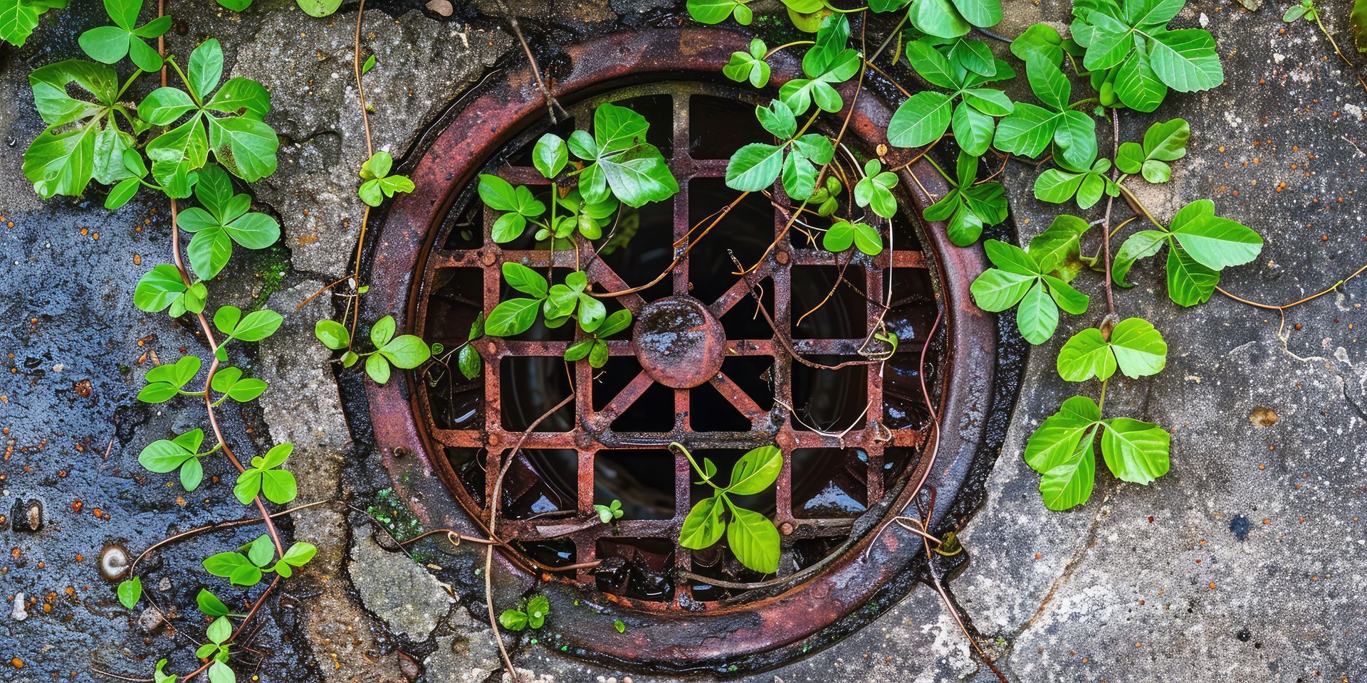 Grille d'une fosse septique