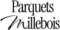 Logo Parquets Millebois en texte noir sur fond blanc
