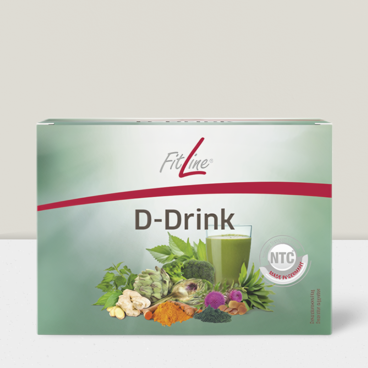 Grüner Saft im Glas mit Brokkoli, Artischocken und Ingwer.