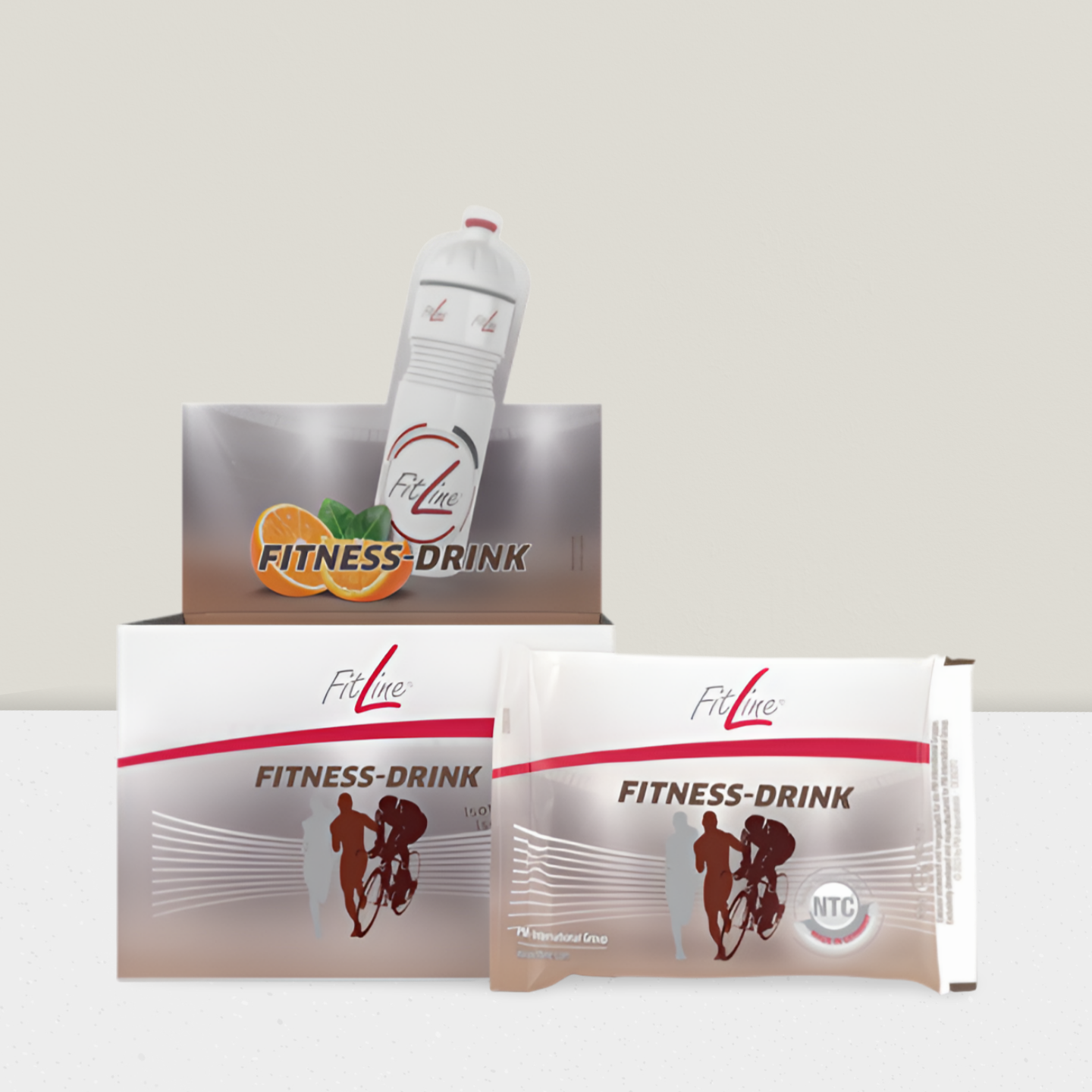 Grüner Apfel mit Scheibe und zwei beigen Kapseln.