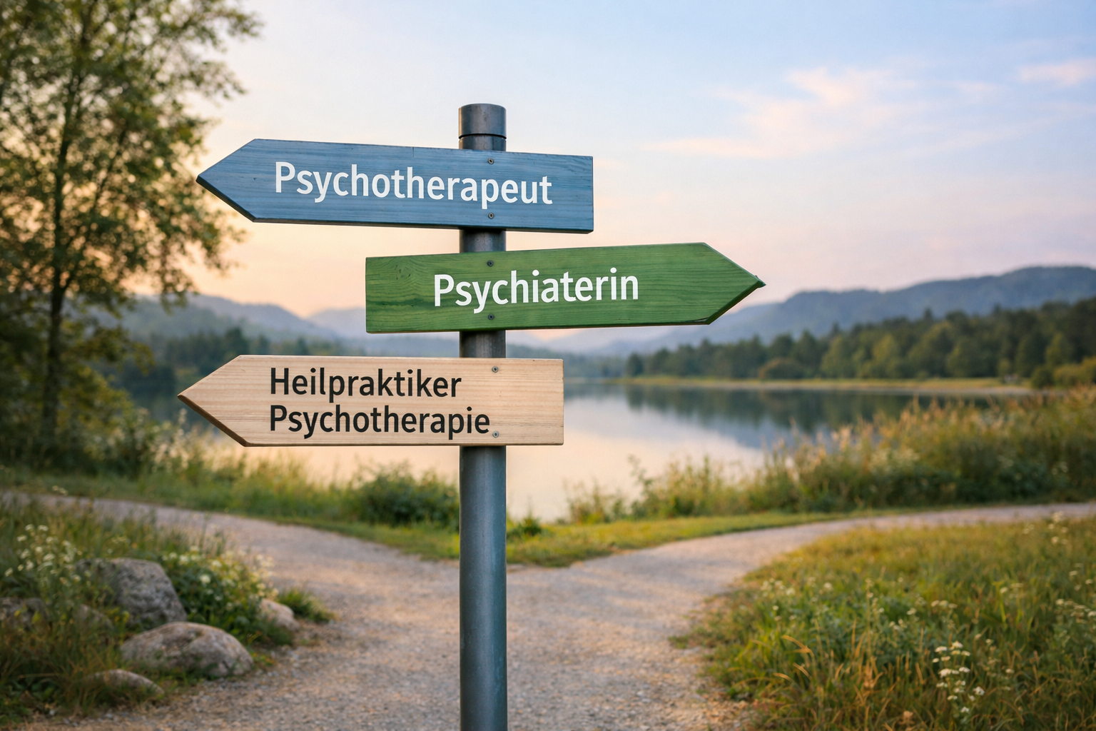 Wegweiser-Schild im Psycho-Dschungel