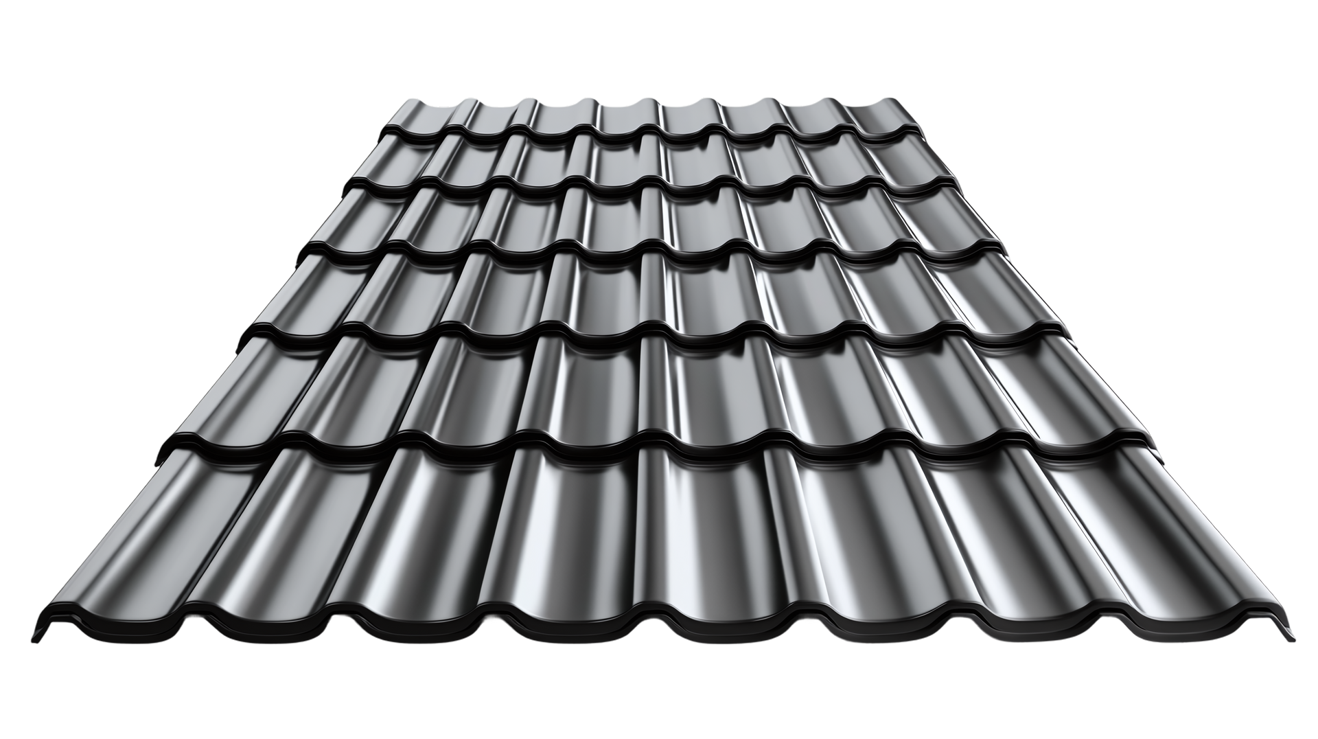 Tuiles métalliques noires.