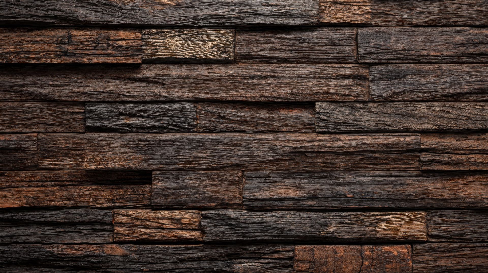 Mur de pierres empilées marron foncé et gris, texture rugueuse.