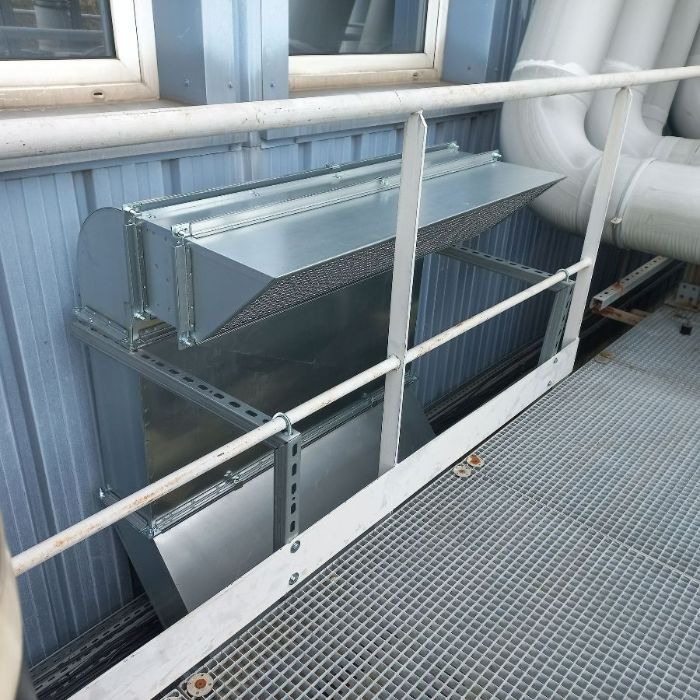 Caisson de reprise en tôle galvanisé avec porte filtre intégré et finition sifflet