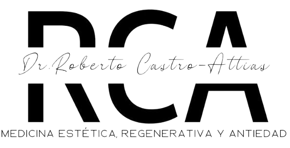 El logotipo del Dr. Roberto Castro Attias es en blanco y negro.
