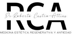 El logotipo del Dr. Roberto Castro Attias es en blanco y negro.