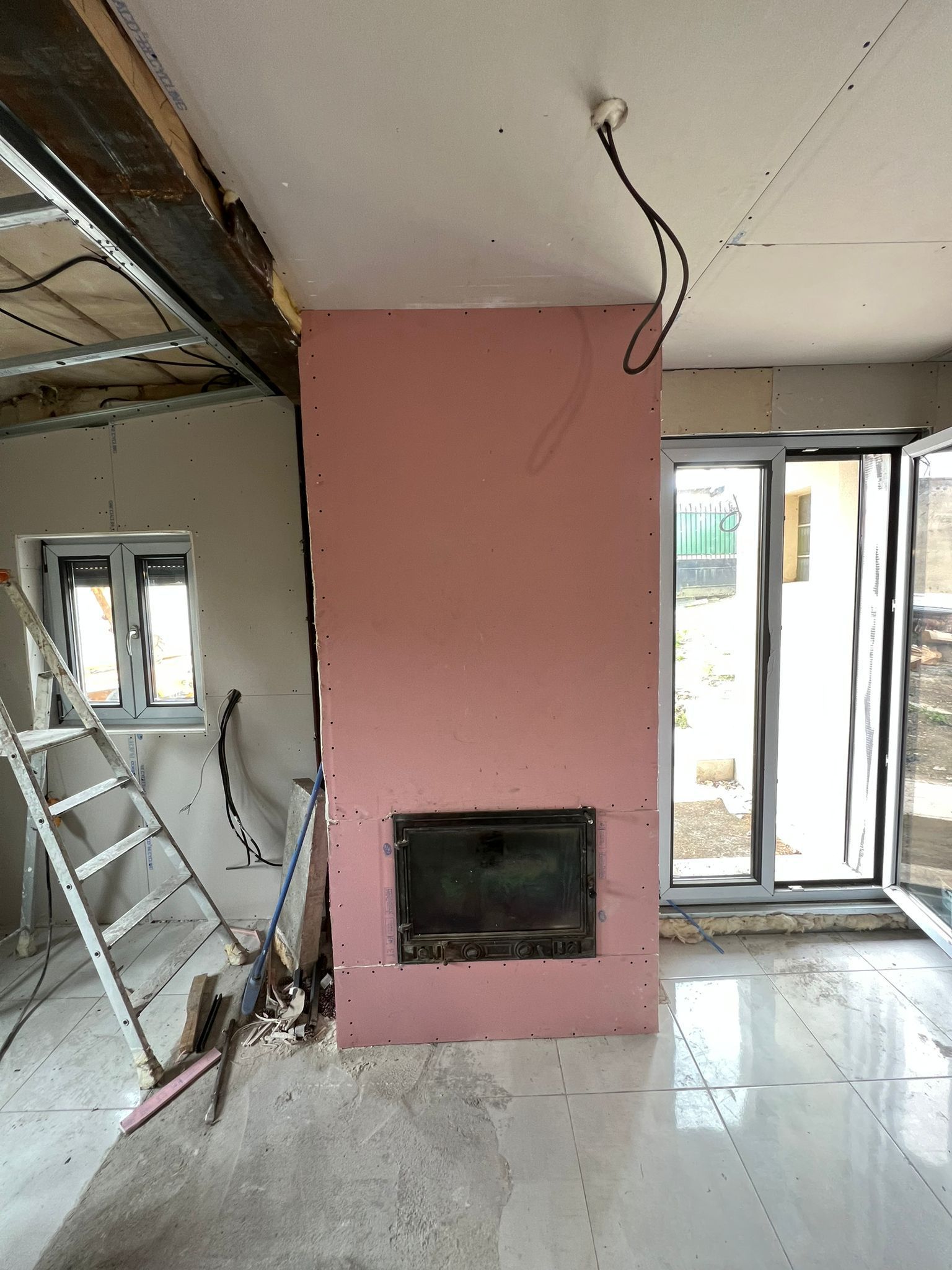 Cheminée créée dans une pièce