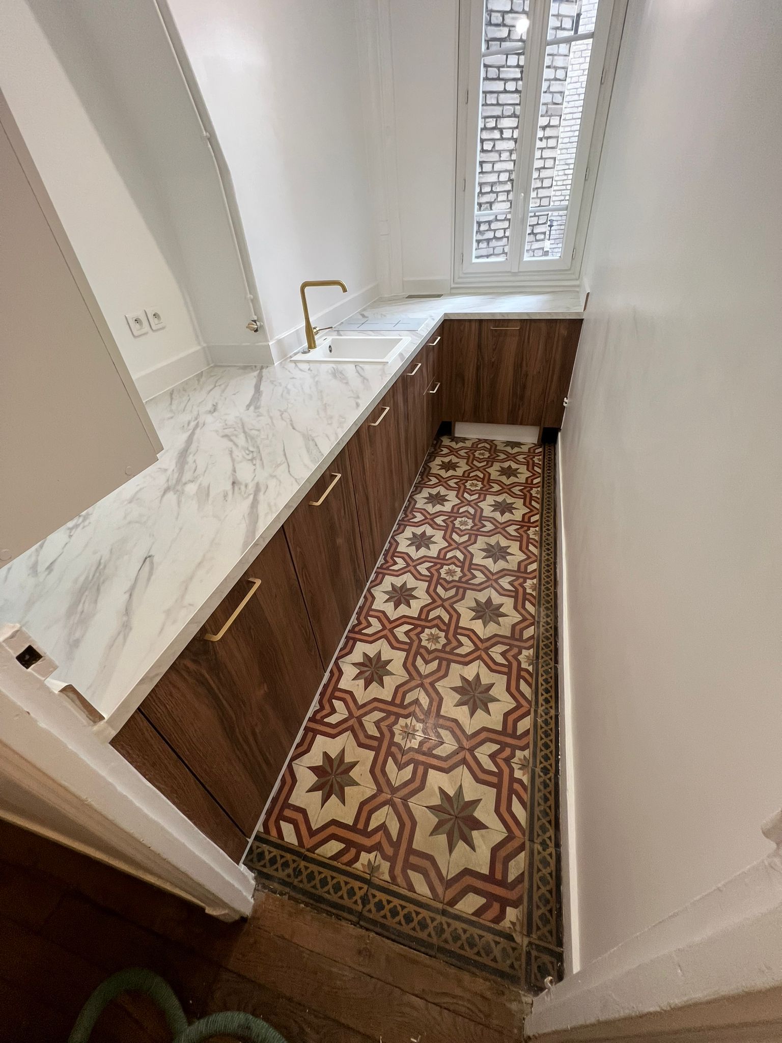 Cuisine en longueur rénovée