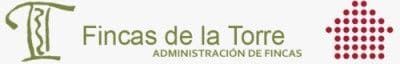 Logotipo de "Fincas de la Torre" que presenta un icono de un horizonte azul sobre una etiqueta de texto azul y gris oscuro sobre un fondo blanco.