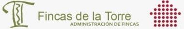 Logotipo de "Fincas de la Torre" que presenta un icono de un horizonte azul sobre una etiqueta de texto azul y gris oscuro sobre un fondo blanco.