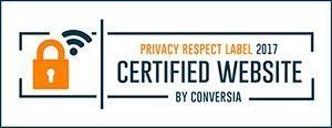 Un sitio web certificado por conversia es una etiqueta de respeto a la privacidad.