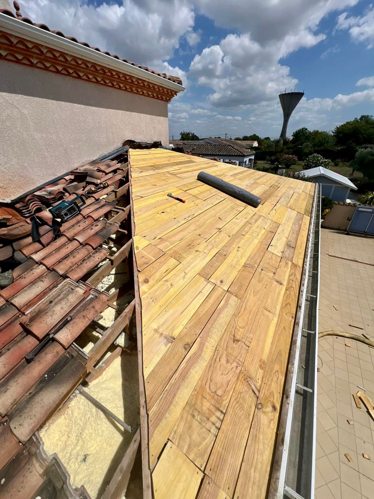 Pose de voliges à Meschers-sur-Gironde