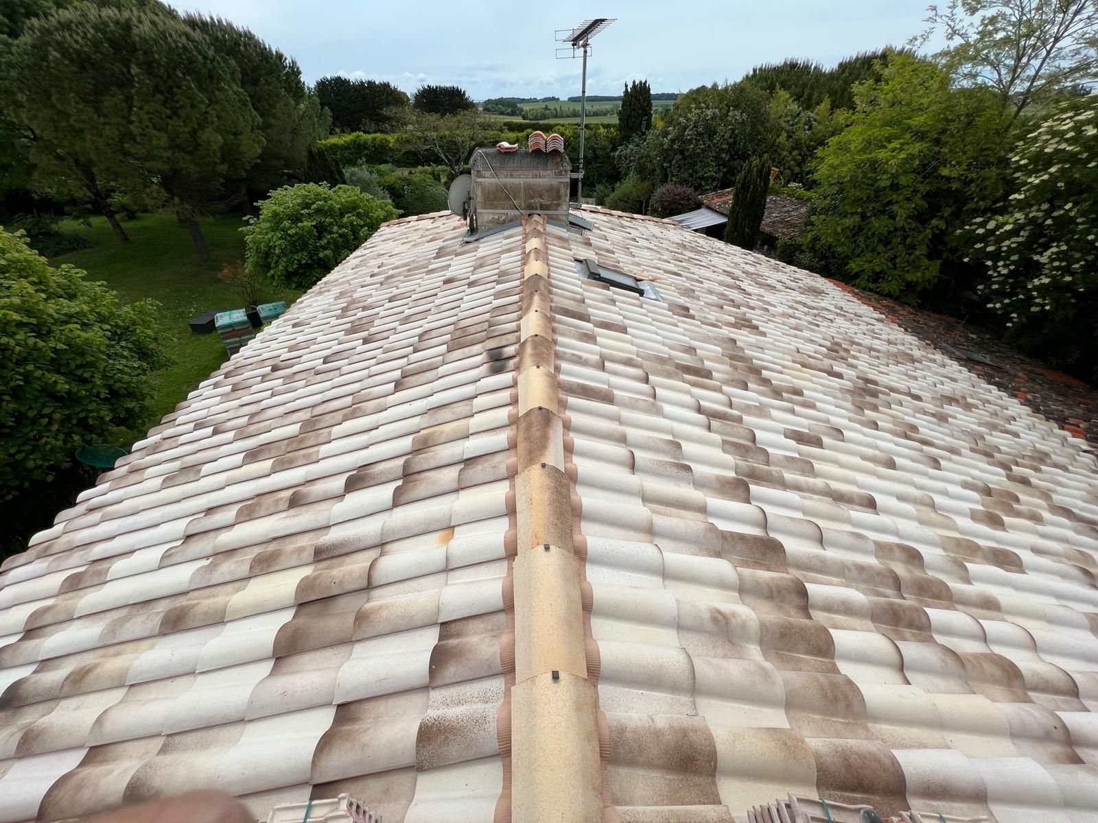 Faîtage en cours de rénovation