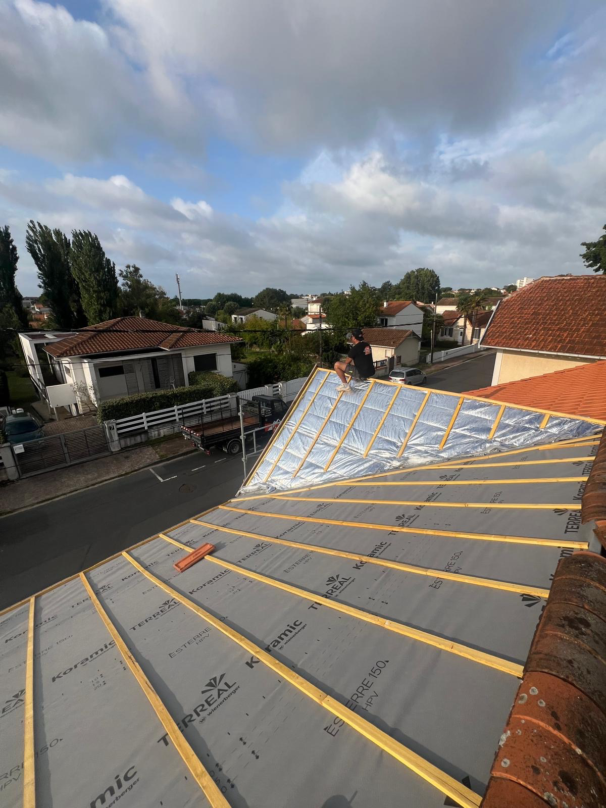 Écran sous toiture et liteaunage