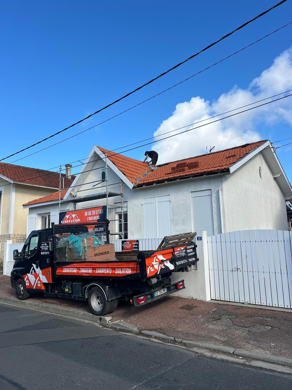 Toiture en cours de rénovation