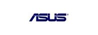 Logotipo de ASUS en azul oscuro sobre fondo blanco