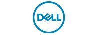 Logotipo de Dell en un círculo azul sobre fondo blanco