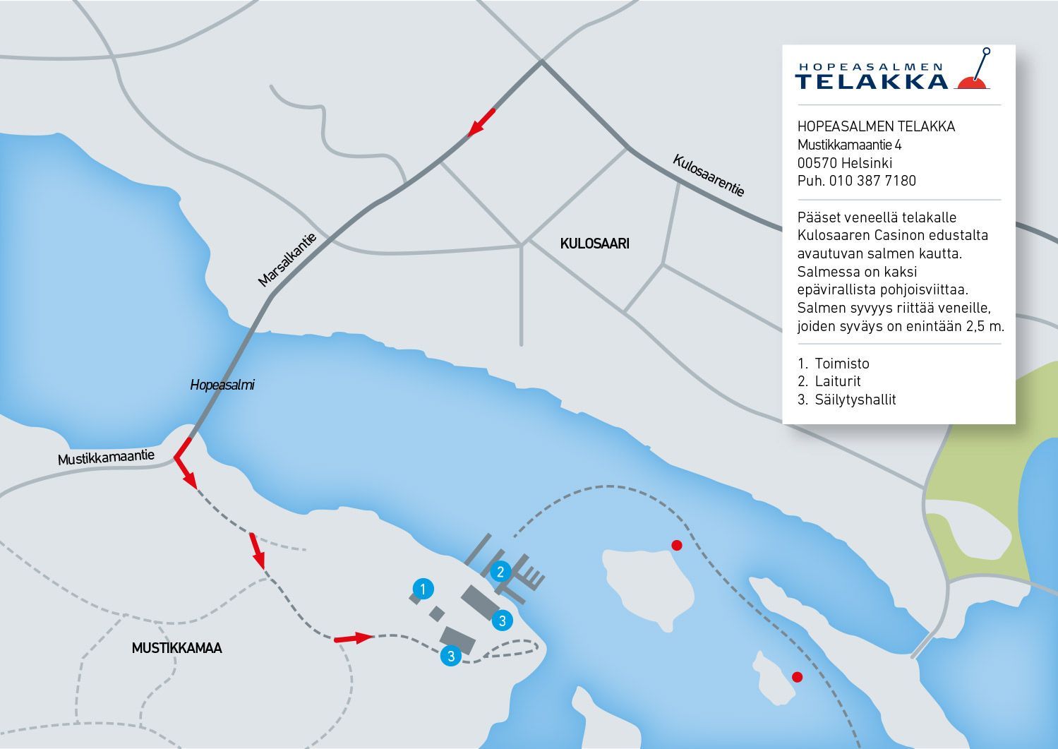 Saapumisohjeet Hopeasalmen telakalle