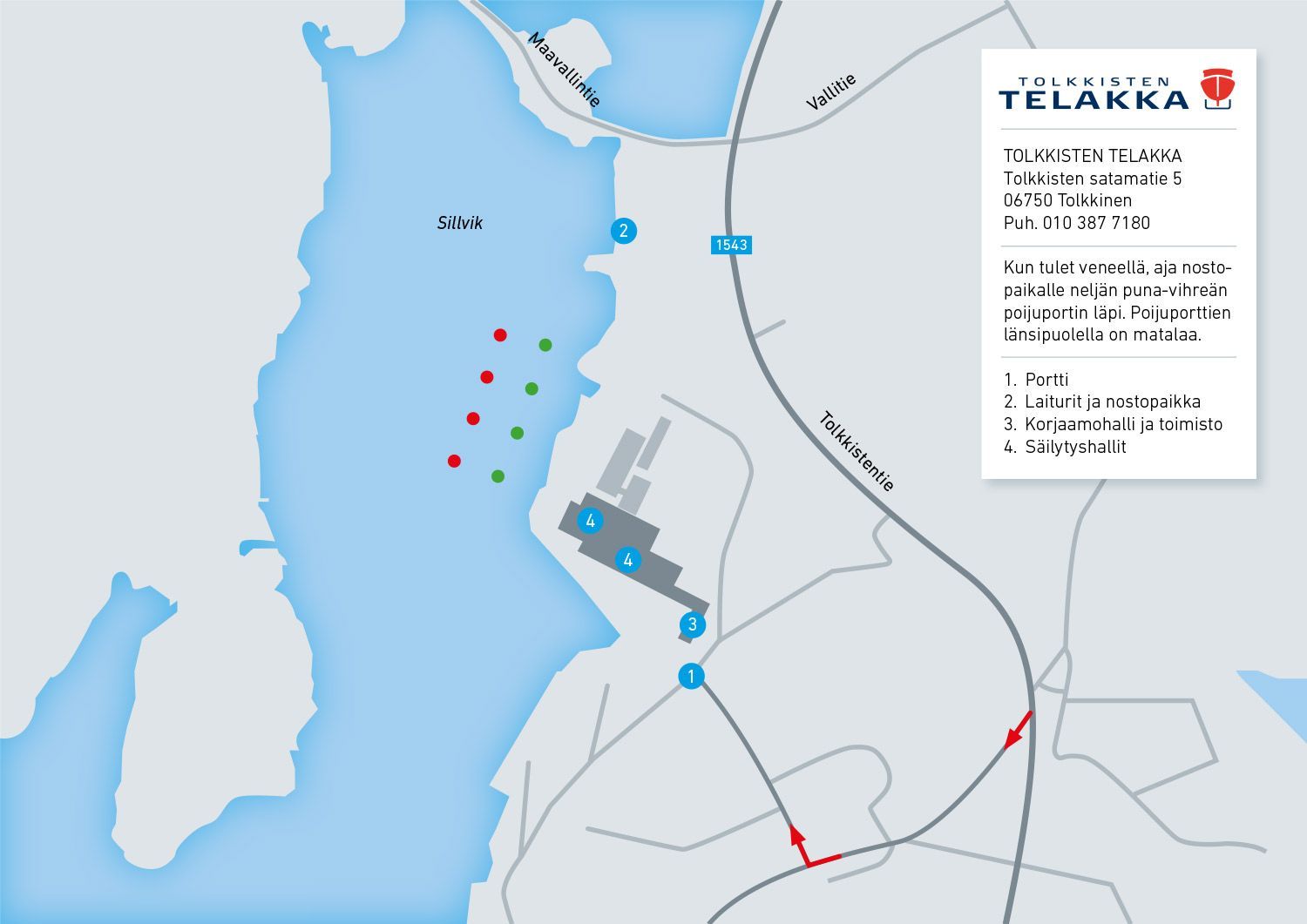 Saapumisohjeet Tolkkisten telakalle