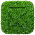 Logo : Goutte d'eau bleue et verte contenant des feuilles stylisées, texte 