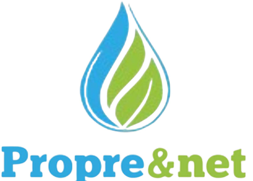 Logo : Goutte d'eau bleue et verte contenant des feuilles stylisées, texte 