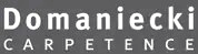 Domaniecki Carpeteence-Logo in weißer Schrift auf dunklem Hintergrund