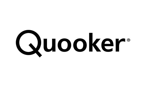 Quooker-Logo in schwarzer Schrift auf weißem Hintergrund