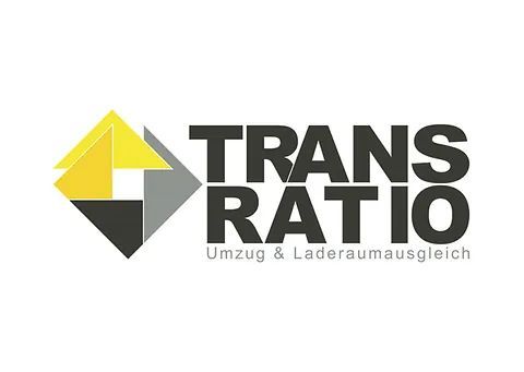 Ein Logo für ein Unternehmen namens Trans Ratio auf weißem Hintergrund.
