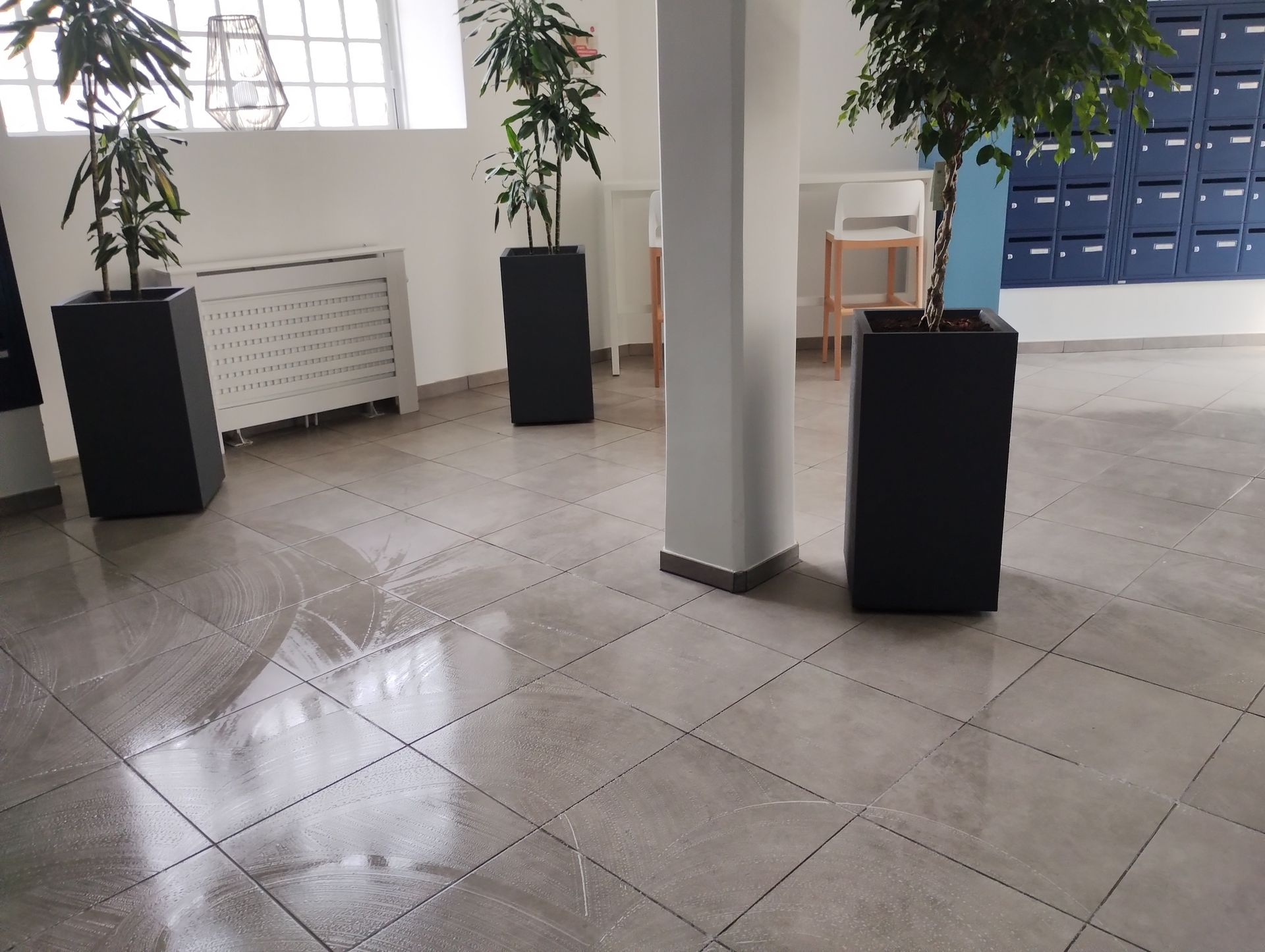 Carrelage d'un hall d'accueil