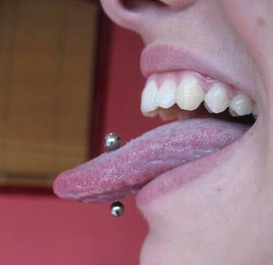 Piercing langue - 1 piercing argent