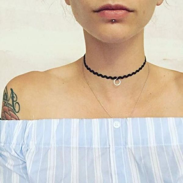 Piercing bouche Labret et Madonna - 1 diamant sous la bouche