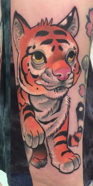 Seb, tatouage d'un bébé tigre