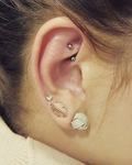 Piercing oreille Rook - 2 perles claires