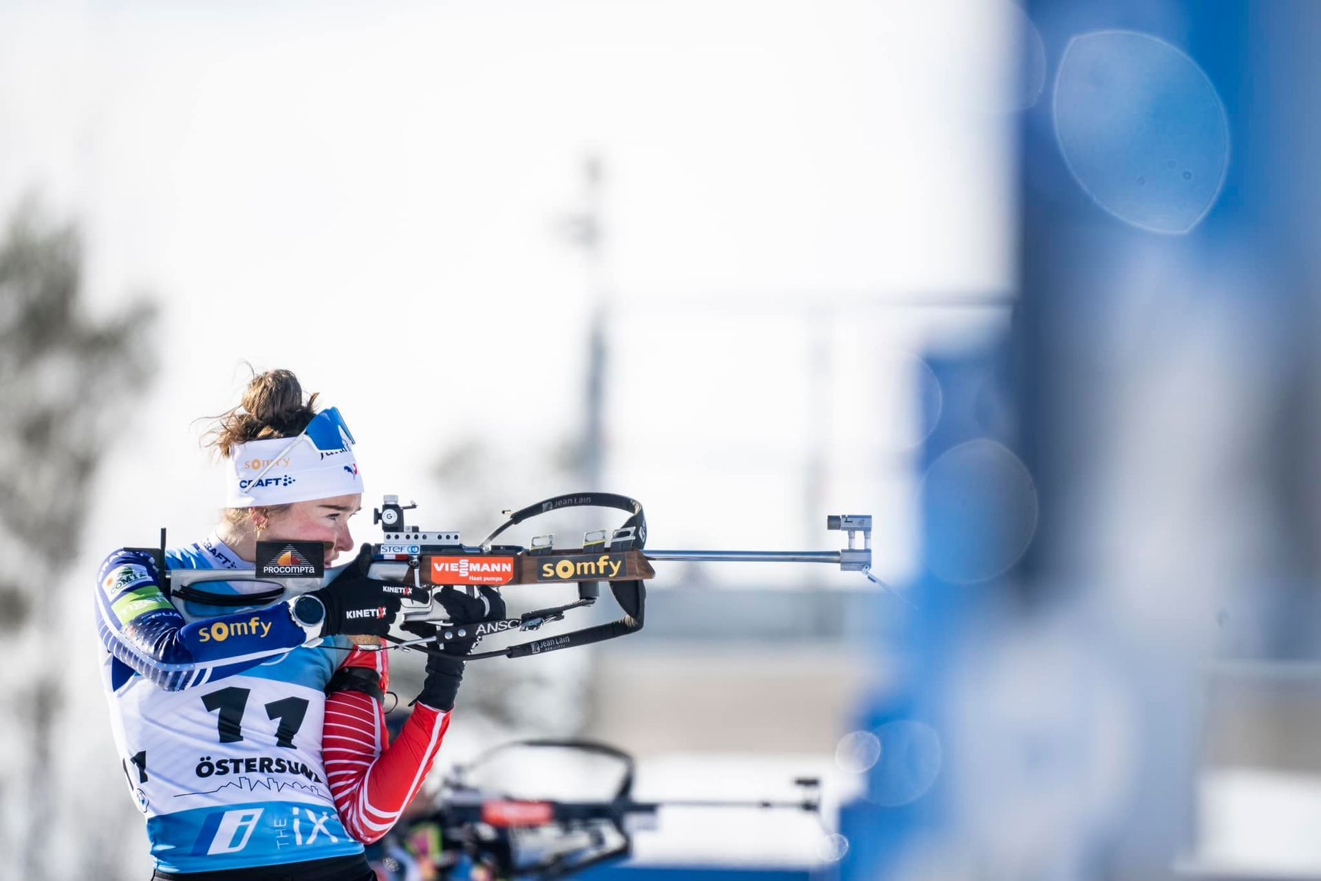 Tireuse de triathlon en train de viser