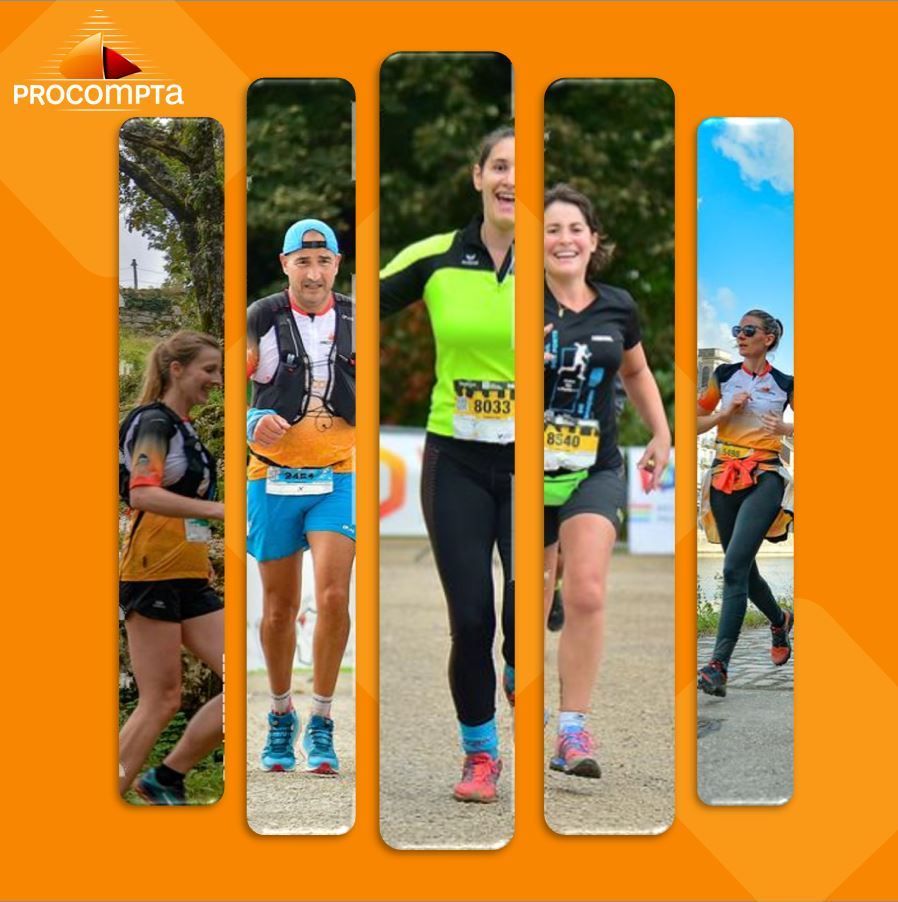 Visuel de Procompta avec des gens qui courent