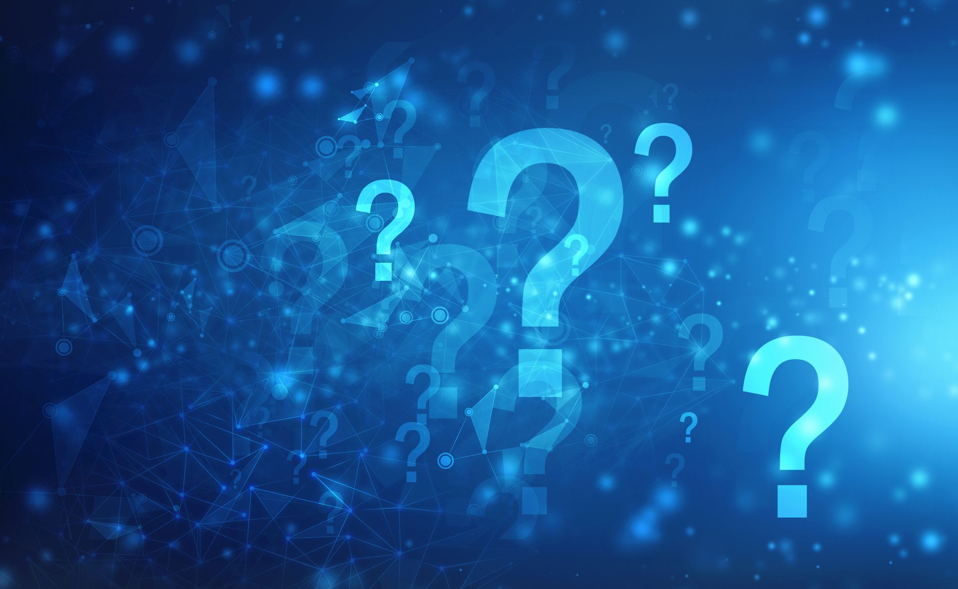 Visuel graphique avec des points d'interrogations