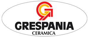 Se muestra un logotipo de grespania ceramica sobre un fondo blanco.