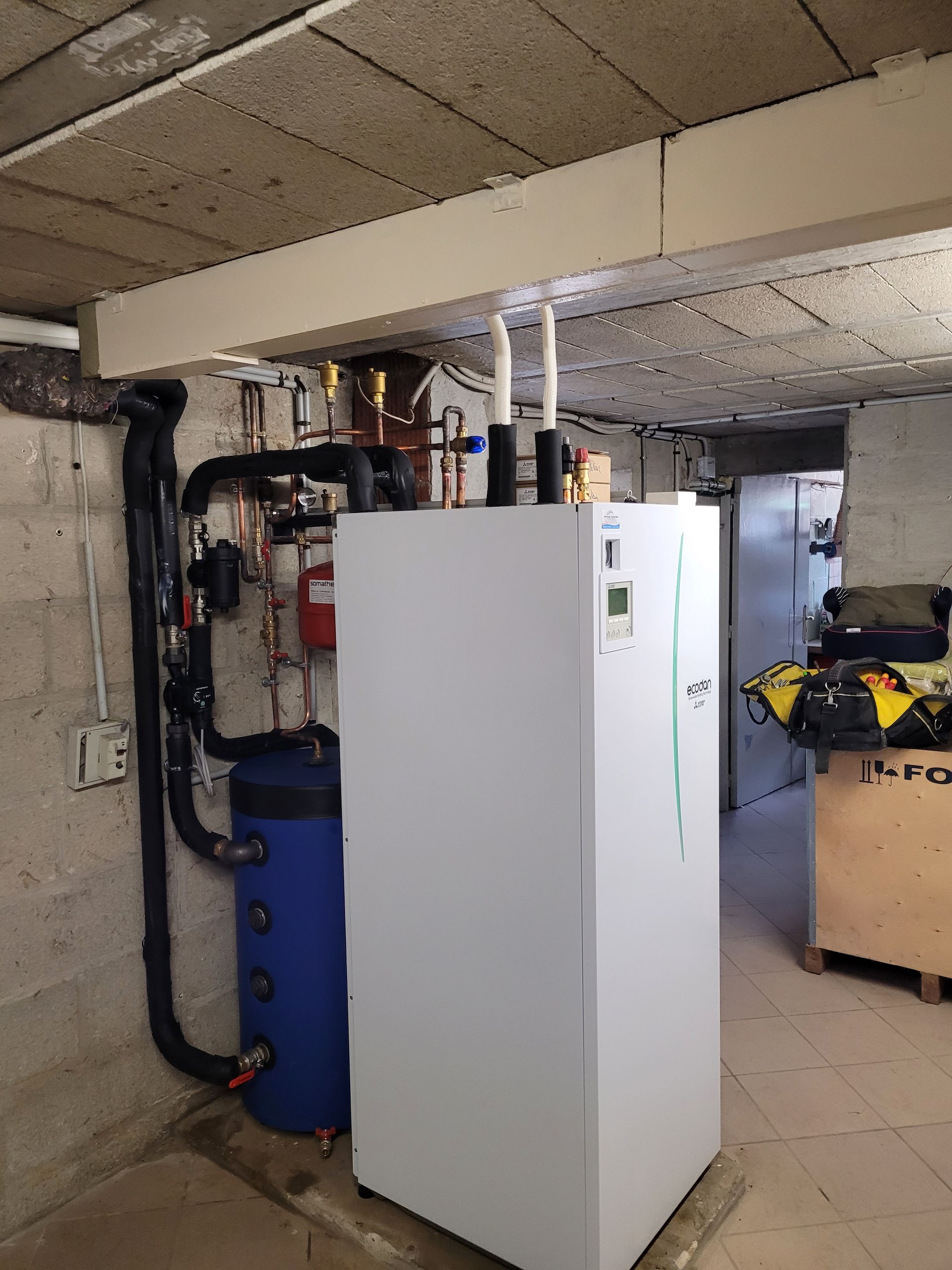 Pompe à chaleur chauffage + production d'eau chaude sanitaire à Genvry