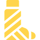 Ein gelb-weiß gestreiftes Krawattensymbol auf weißem Hintergrund.