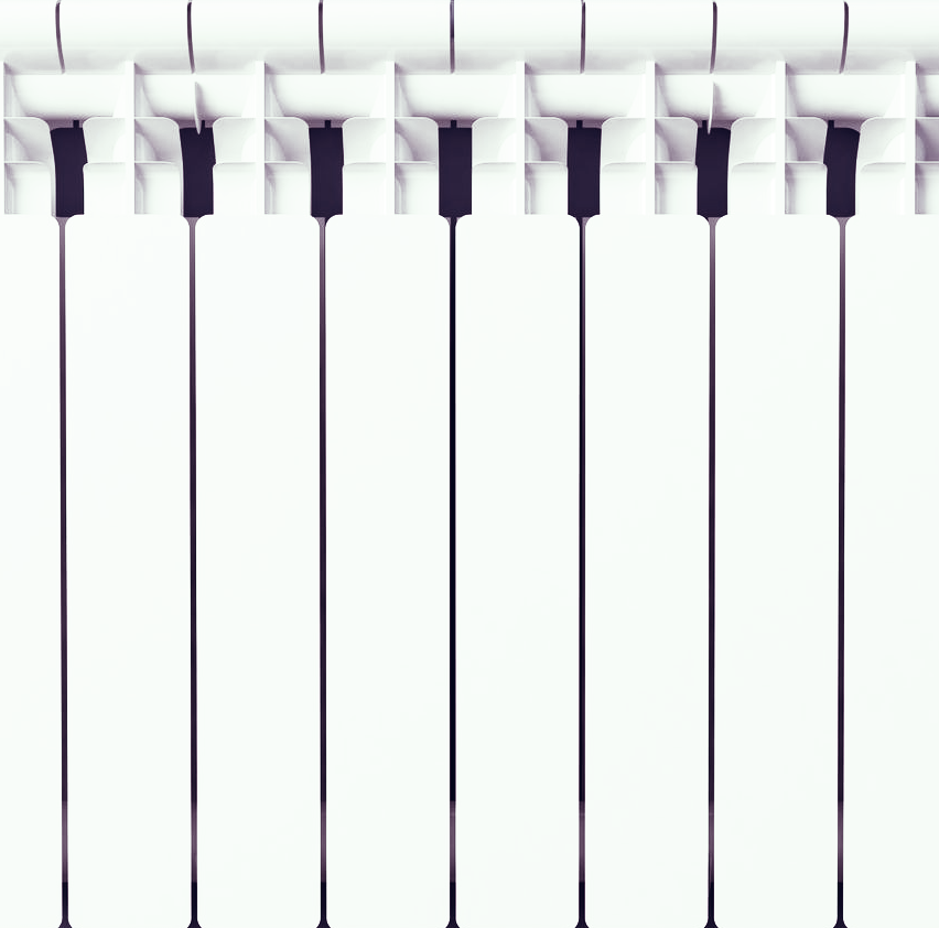 Gros plan sur un radiateur hydraulique.