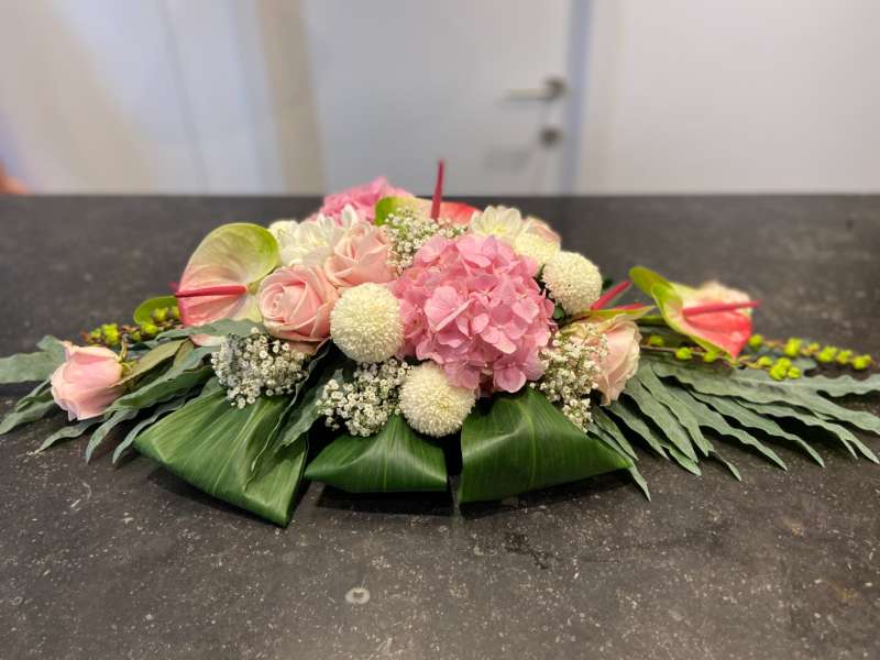 Bloemstuk roze hortensia