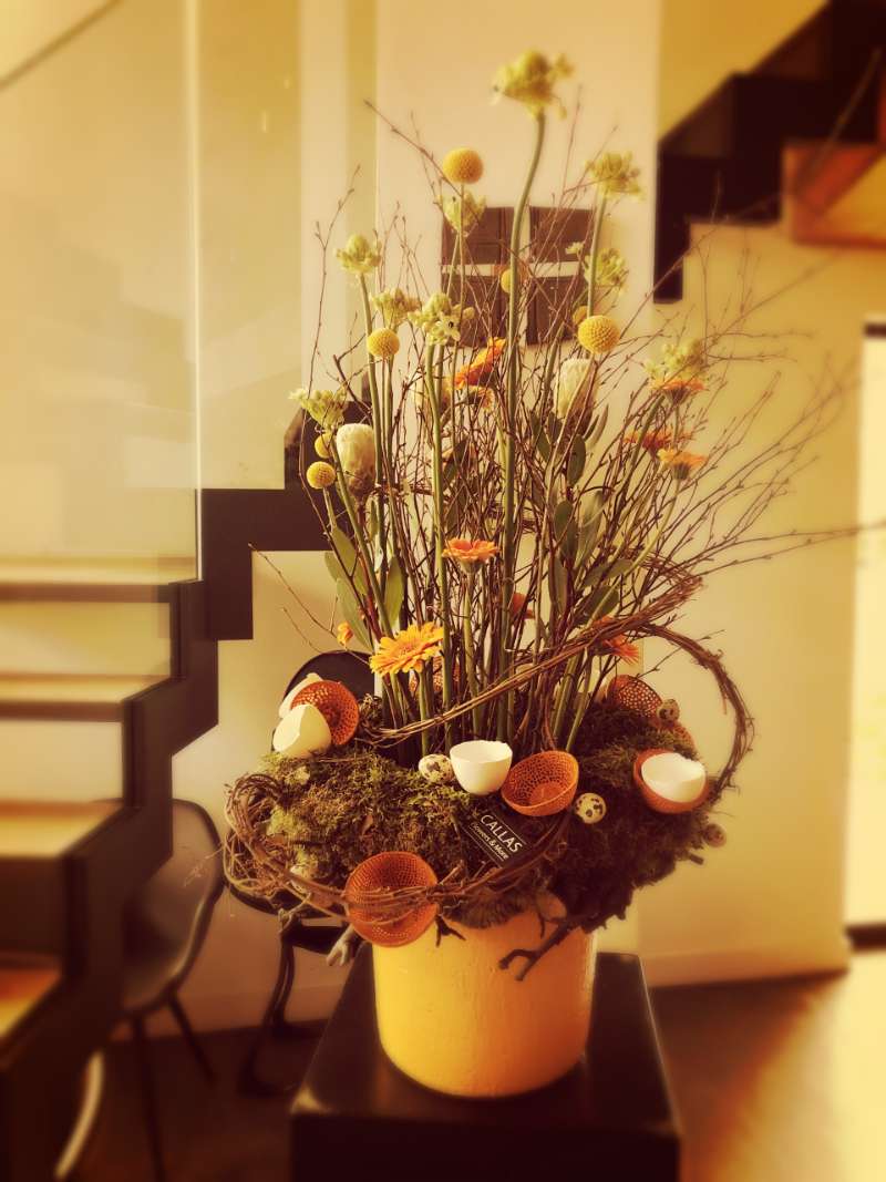 Bloemstuk met droogbloemen