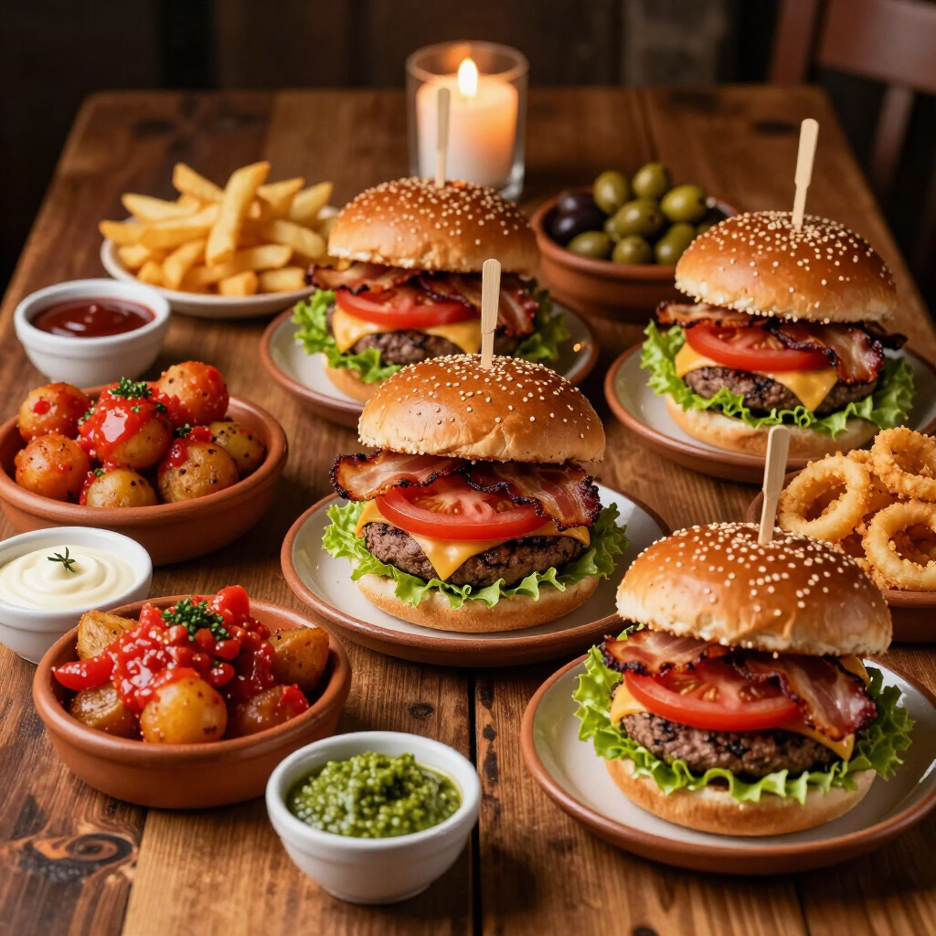 Minihamburguesas y aperitivos