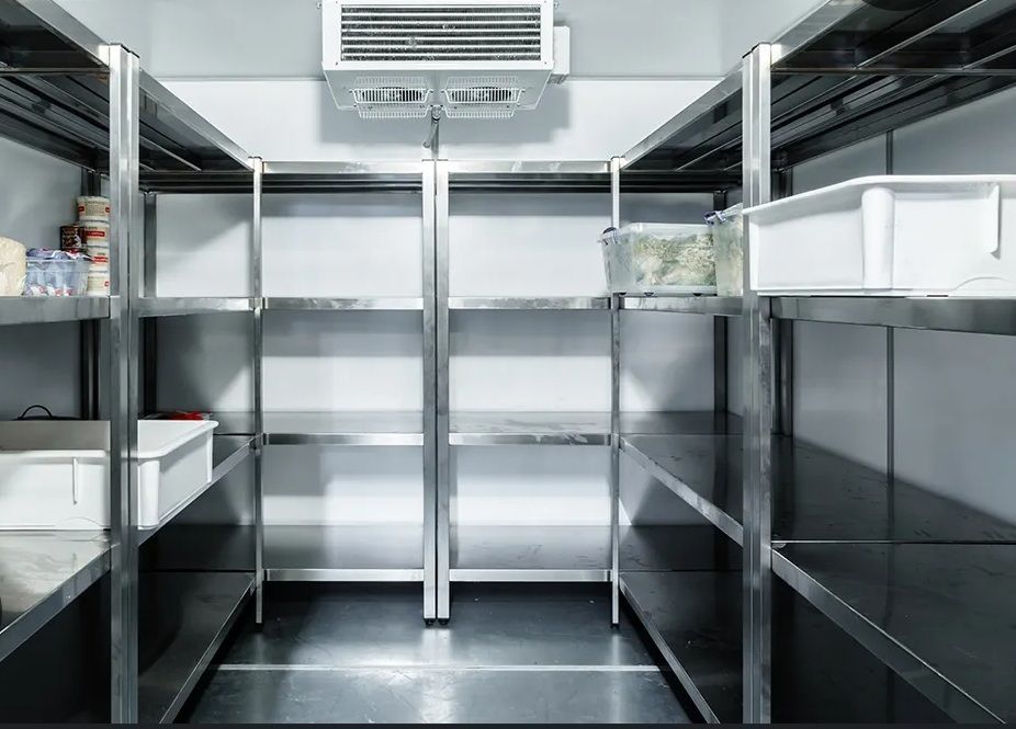 Une chambre froide de restaurant
