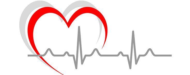 Ein Herz, durch das eine Herzschlaglinie verläuft.