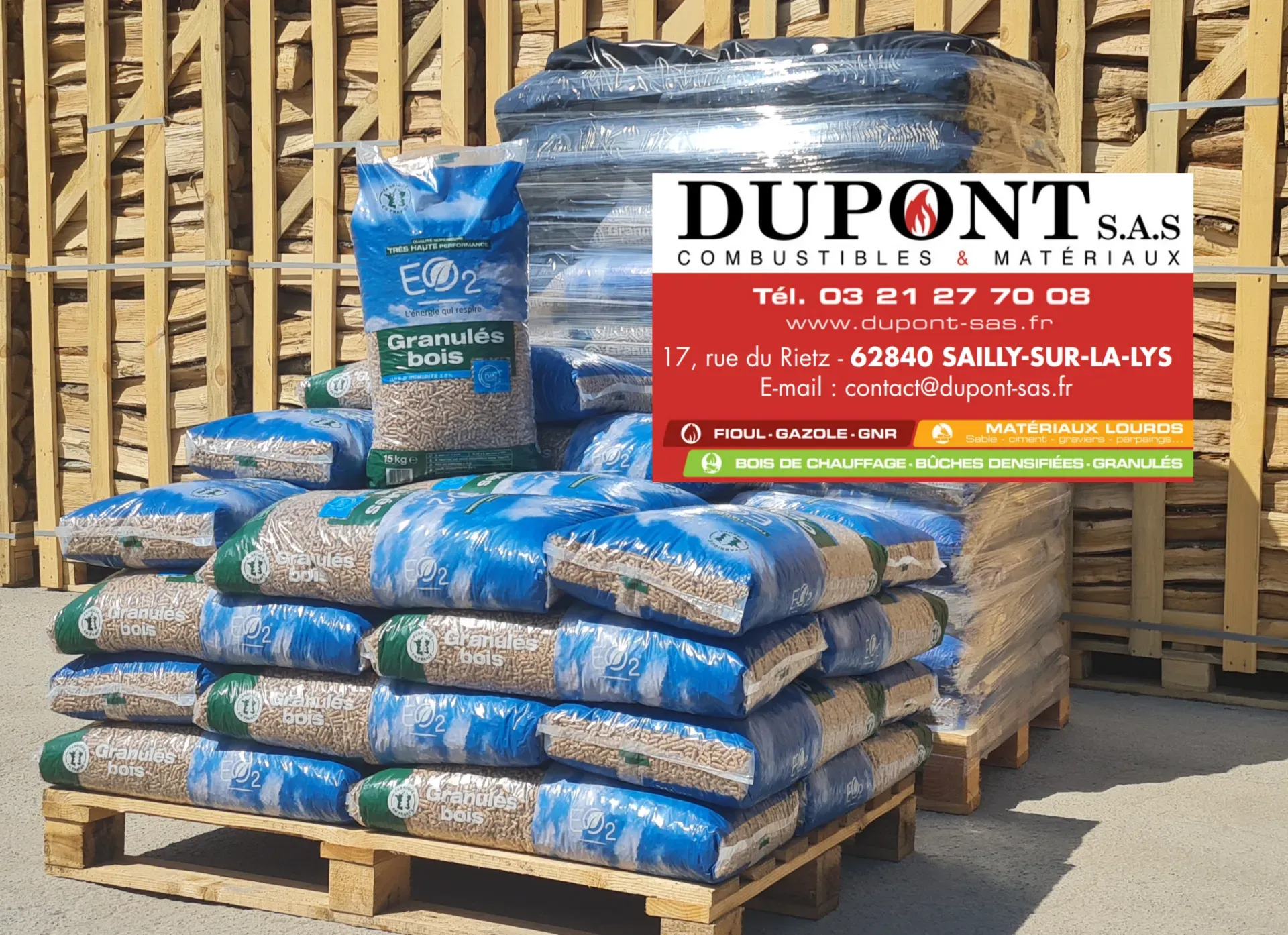 palettes granulés de bois