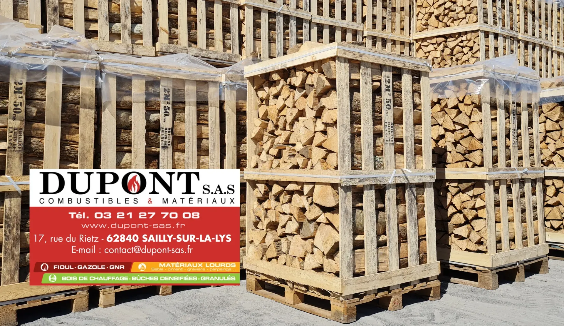 box de bois de chauffage