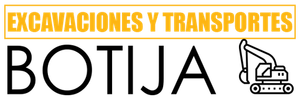 A logo for excavaciones y transportes botija with an excavator icon