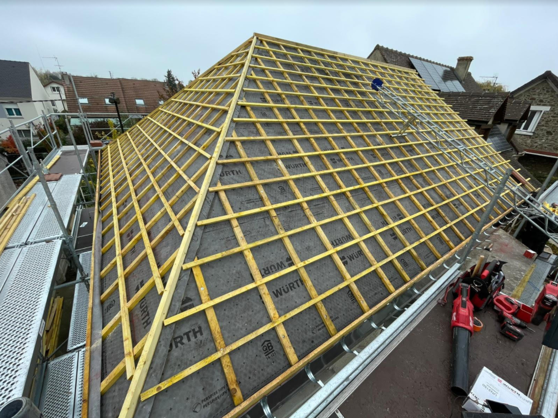 Rénovation complète d'une charpente.