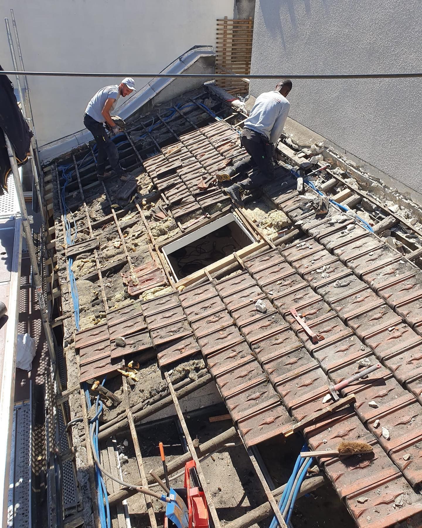 Dépose d'une vieille toiture